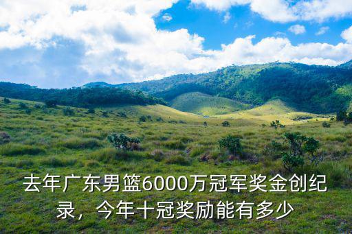 廣東男籃能獲多少獎金,他們大概能拿到多少獎金