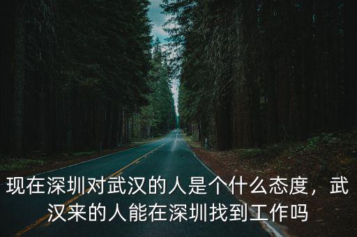 現在深圳對武漢的人是個什么態度，武漢來的人能在深圳找到工作嗎
