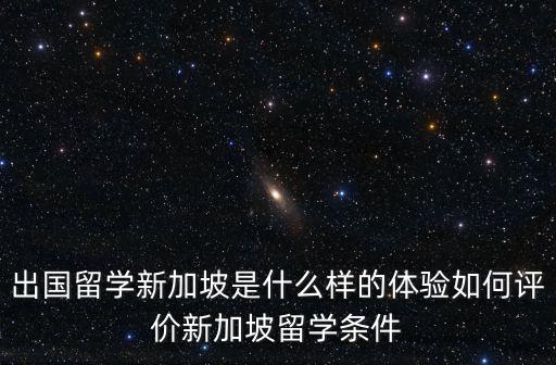 出國留學新加坡是什么樣的體驗如何評價新加坡留學條件