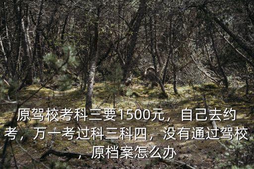 原駕?？伎迫?500元，自己去約考，萬一考過科三科四，沒有通過駕校，原檔案怎么辦