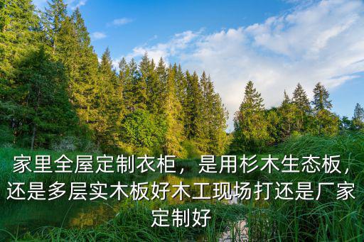 家里全屋定制衣柜，是用杉木生態板，還是多層實木板好木工現場打還是廠家定制好