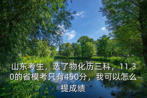 山東考生，選了物化歷三科，11.30的省模考只有450分，我可以怎么提成績