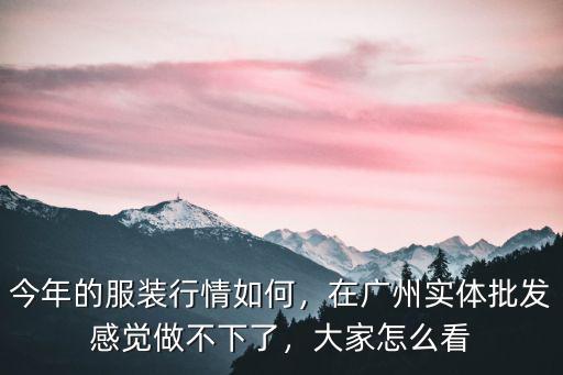 今年深圳服裝行業(yè)是怎么了,今年的服裝行情如何