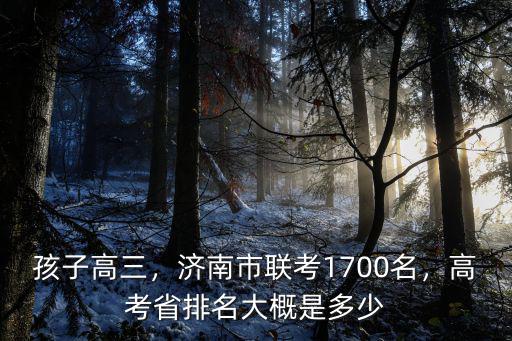 孩子高三，濟南市聯考1700名，高考省排名大概是多少