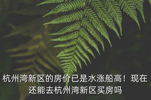 杭州灣新區(qū)的房?jī)r(jià)已是水漲船高！現(xiàn)在還能去杭州灣新區(qū)買房嗎