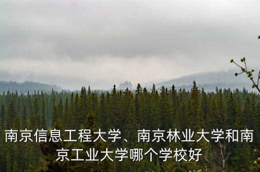 南京信息工程大學、南京林業大學和南京工業大學哪個學校好