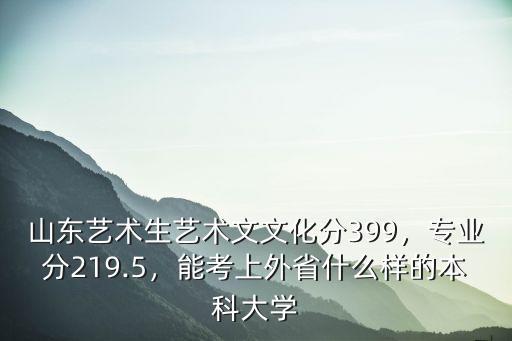山東藝術生藝術文文化分399，專業分219.5，能考上外省什么樣的本科大學