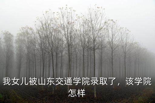 我女兒被山東交通學(xué)院錄取了，該學(xué)院怎樣