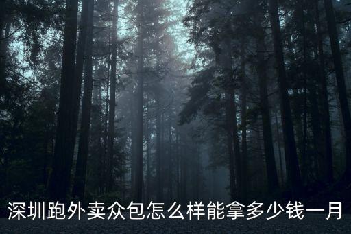 深圳外賣騎手多少錢,想在深圳做美團外賣的騎手