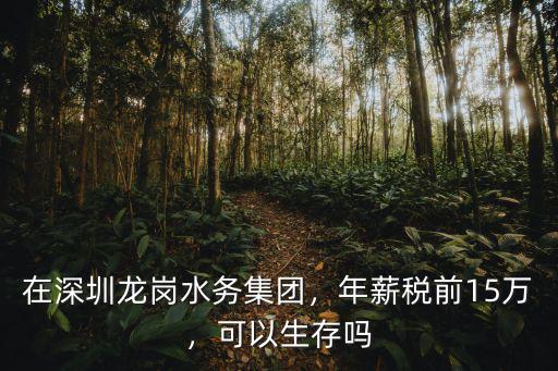 在深圳龍崗水務集團，年薪稅前15萬，可以生存嗎