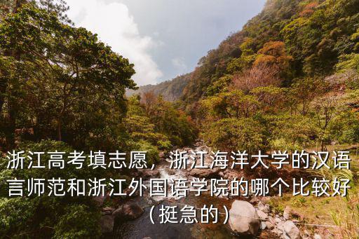 浙江高考填志愿，浙江海洋大學的漢語言師范和浙江外國語學院的哪個比較好（挺急的）