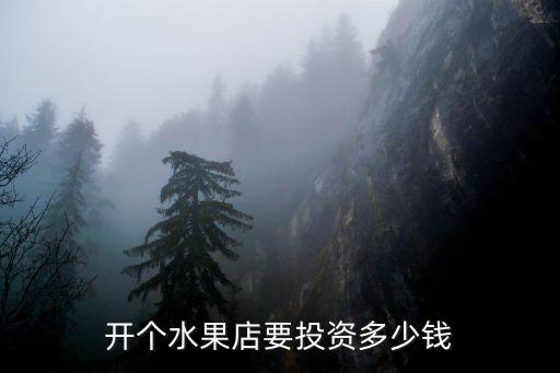 開個(gè)水果店要投資多少錢