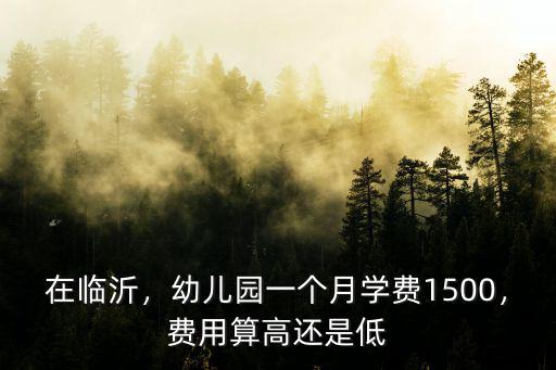 在臨沂，幼兒園一個月學費1500，費用算高還是低