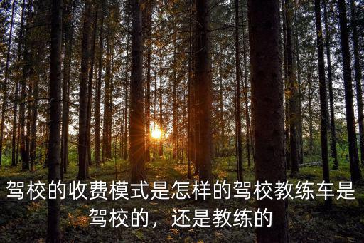 駕校的收費模式是怎樣的駕校教練車是駕校的，還是教練的