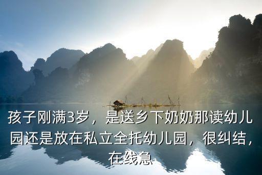 孩子剛滿3歲，是送鄉下奶奶那讀幼兒園還是放在私立全托幼兒園，很糾結，在線急