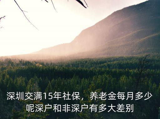 深圳2019年社保交費多少,深圳交滿15年社保
