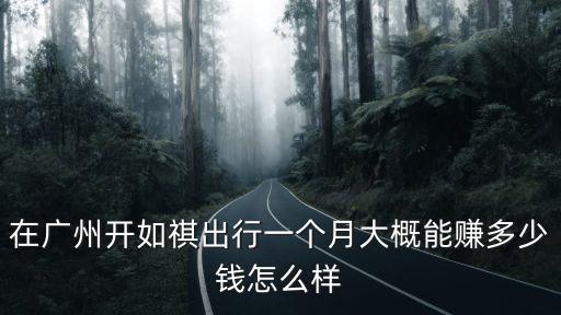 在廣州開(kāi)如祺出行一個(gè)月大概能賺多少錢(qián)怎么樣