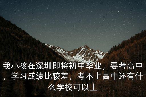 我小孩在深圳即將初中畢業，要考高中，學習成績比較差，考不上高中還有什么學校可以上