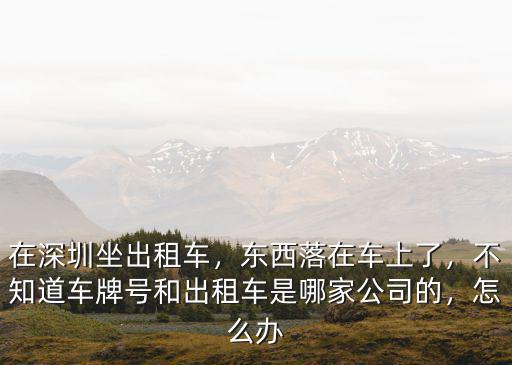在深圳坐出租車，東西落在車上了，不知道車牌號和出租車是哪家公司的，怎么辦