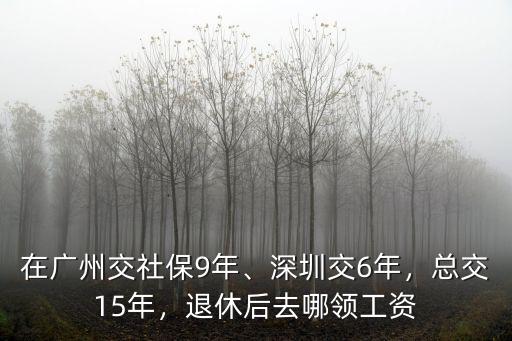在廣州買了社保去哪里領社保,在廣州交社保9年