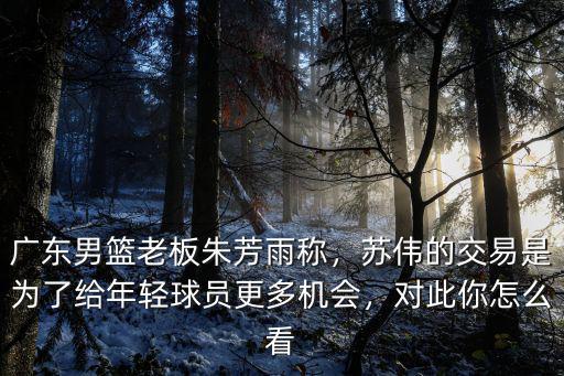 廣東男籃老板朱芳雨稱，蘇偉的交易是為了給年輕球員更多機會，對此你怎么看
