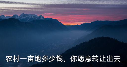 農村一畝地多少錢，你愿意轉讓出去