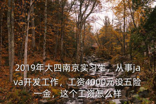 2019年大四南京實(shí)習(xí)生，從事java開發(fā)工作，工資4000元沒五險(xiǎn)一金，這個(gè)工資怎么樣