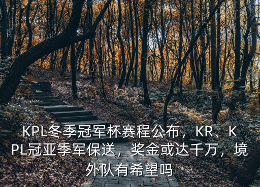 KPL冬季冠軍杯賽程公布，KR、KPL冠亞季軍保送，獎金或達千萬，境外隊有希望嗎