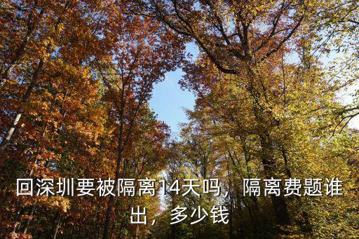 香港人回深圳隔離14天需要多少錢,回深圳要被隔離14天嗎