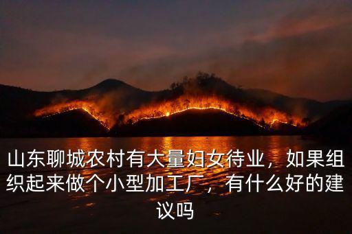 聊城女性有多少,山東聊城農村有大量婦女待業