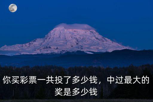 你買彩票一共投了多少錢，中過最大的獎是多少錢
