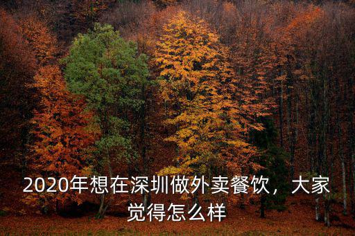 2020年想在深圳做外賣餐飲，大家覺得怎么樣