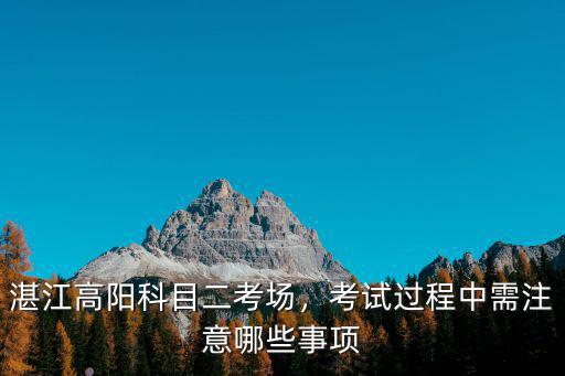 湛江高陽科目二考場，考試過程中需注意哪些事項
