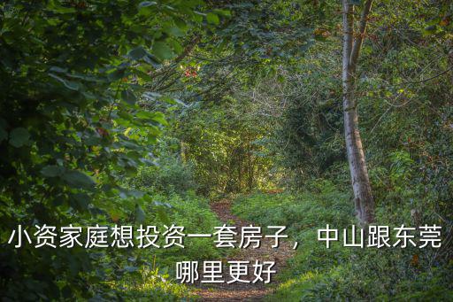 小資家庭想投資一套房子，中山跟東莞哪里更好