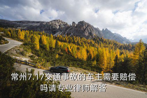 常州車禍車主需要賠償多少,需不需要賠償
