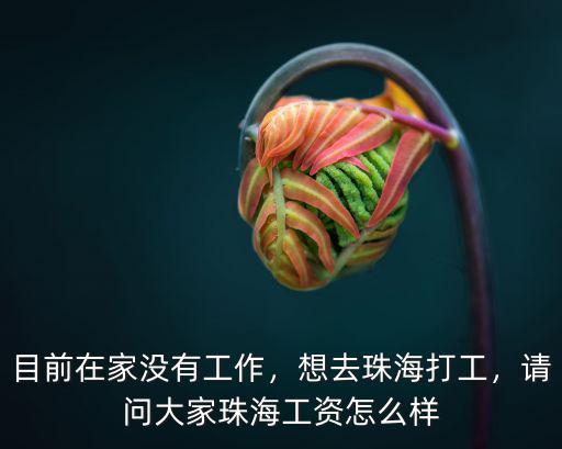 目前在家沒有工作，想去珠海打工，請問大家珠海工資怎么樣
