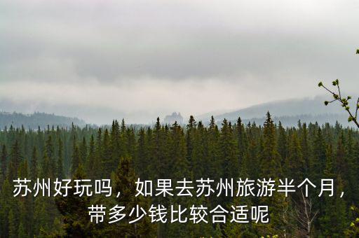 蘇州好玩嗎，如果去蘇州旅游半個月，帶多少錢比較合適呢