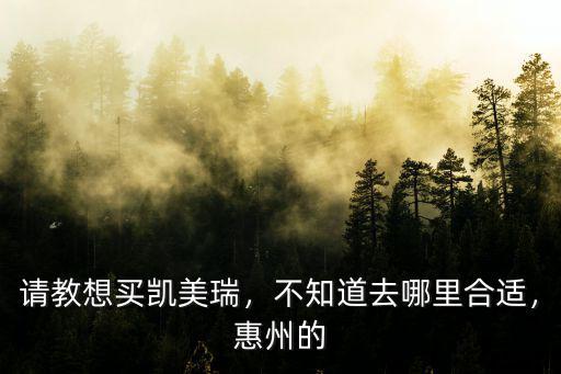 惠州哪里豐田好,不知道去哪里合適