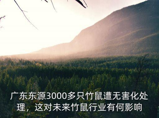 廣東東源3000多只竹鼠遭無害化處理，這對未來竹鼠行業有何影響