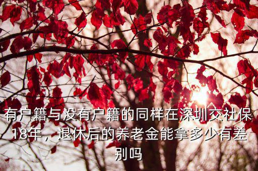 非深戶在深圳退休拿多少,退休后的養老金能拿多少
