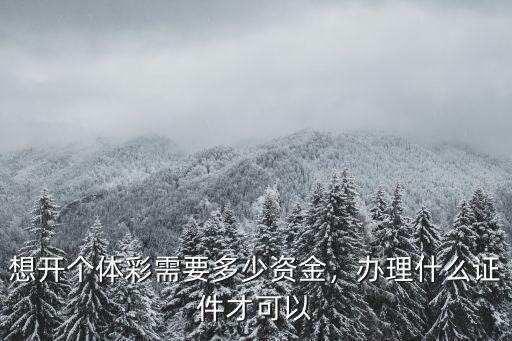 想開個(gè)體彩需要多少資金，辦理什么證件才可以