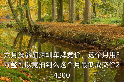 深圳怎么參加競價,六月沒參加深圳車牌競價