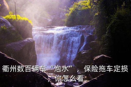 衢州數百輛車“泡水”，保險拖車定損，你怎么看