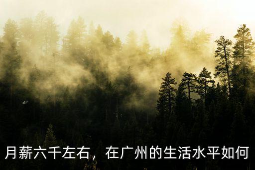 月薪六千左右，在廣州的生活水平如何