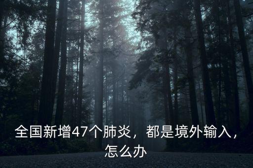 全國新增47個肺炎，都是境外輸入，怎么辦
