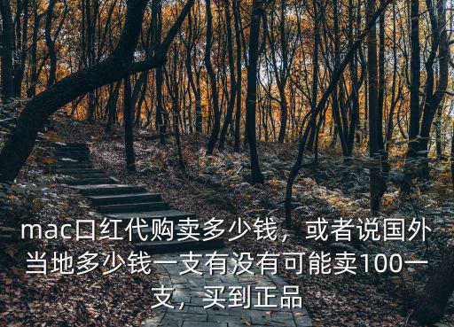 mac口紅代購賣多少錢，或者說國外當地多少錢一支有沒有可能賣100一支，買到正品