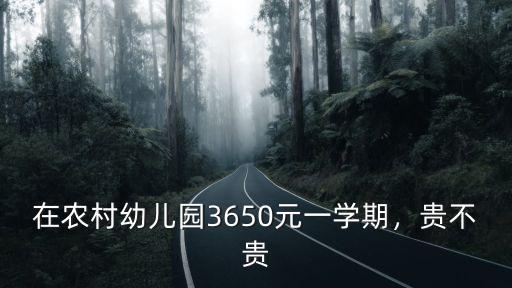 在農村幼兒園3650元一學期，貴不貴