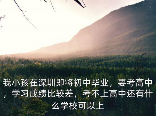 我小孩在深圳即將初中畢業(yè)，要考高中，學(xué)習(xí)成績比較差，考不上高中還有什么學(xué)校可以上