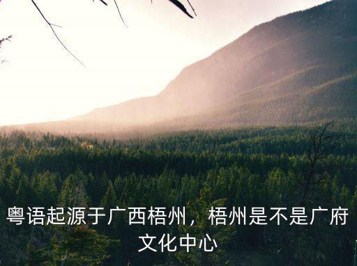 廣東梧州是屬于哪里,粵語起源于廣西梧州