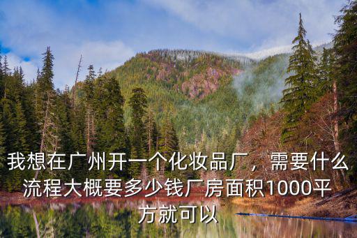 我想在廣州開一個化妝品廠，需要什么流程大概要多少錢廠房面積1000平方就可以